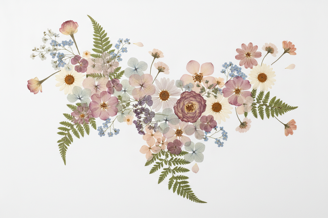 Pressed floral arrangement